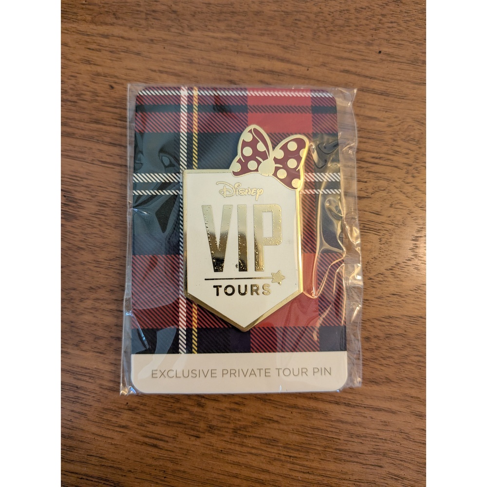 Disney VIP Tours Exclusive Private Tour Pin Minnie Bow Tartan Plaid NEW 2024